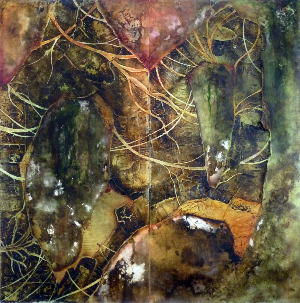 2010, 4' X 4', oil and mixed media on panels *no longer available*